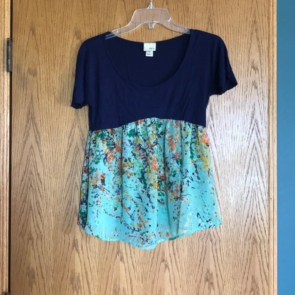 Blue floral shirt
